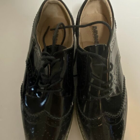 DADAWEN Patent Leather Women's Platform Wingtip Oxfords Size 8 - Picture 3 of 12